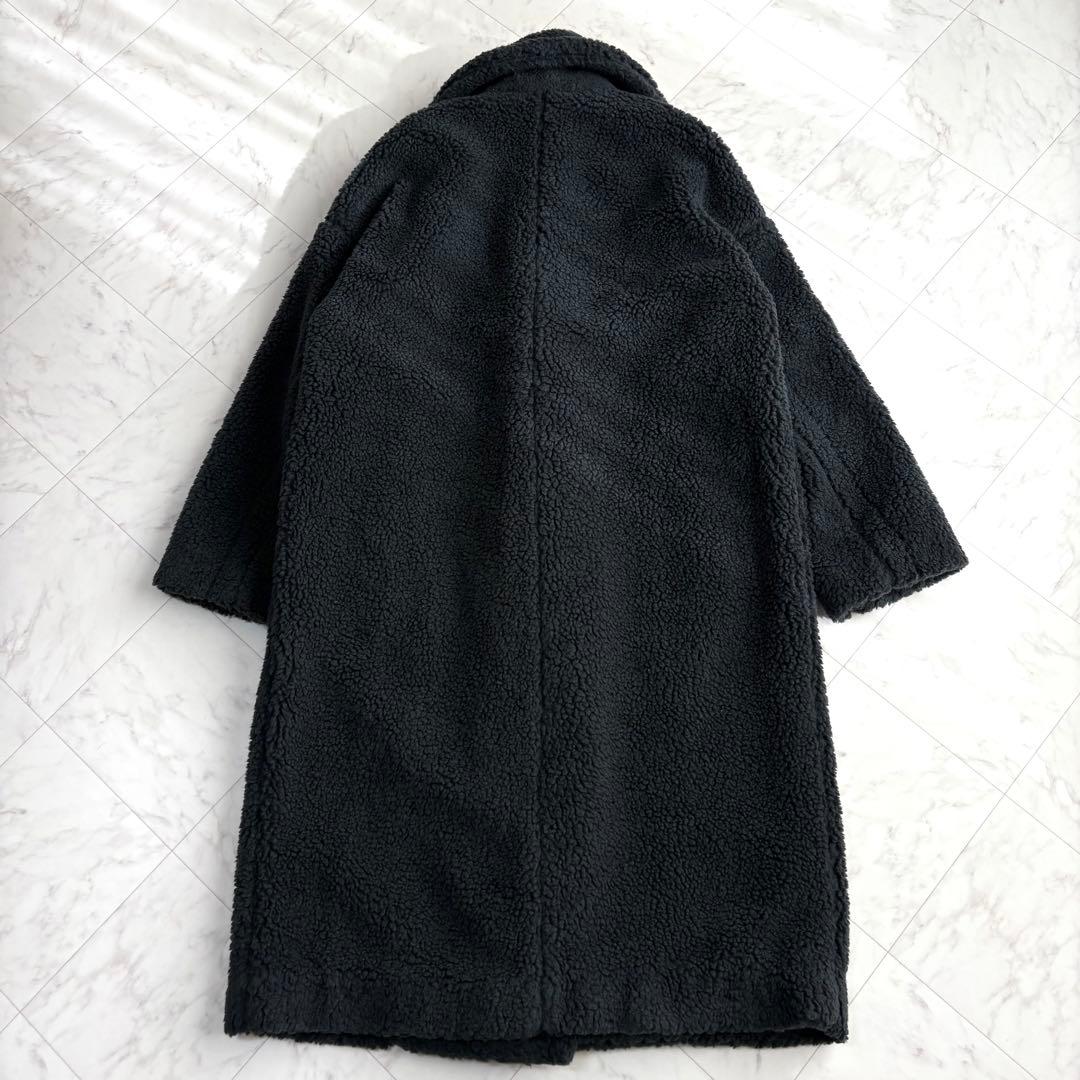 ノーク】ボアコート ロング テディベアコート ゆったり チャコールグレー M
