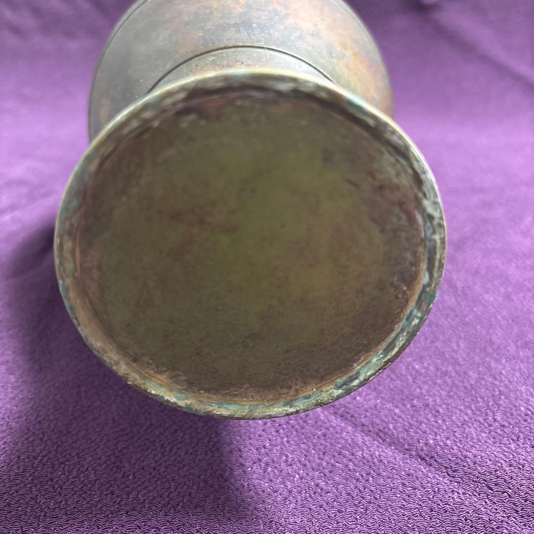 茶道具 唐銅風炉師 藤井宗喜作 青銅 花入