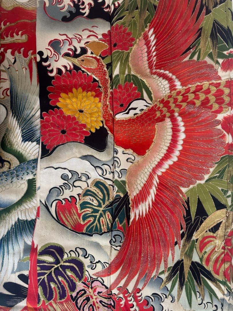 年代物 ビンテージ 振袖 孔雀 クジャク kimono - メルカリ