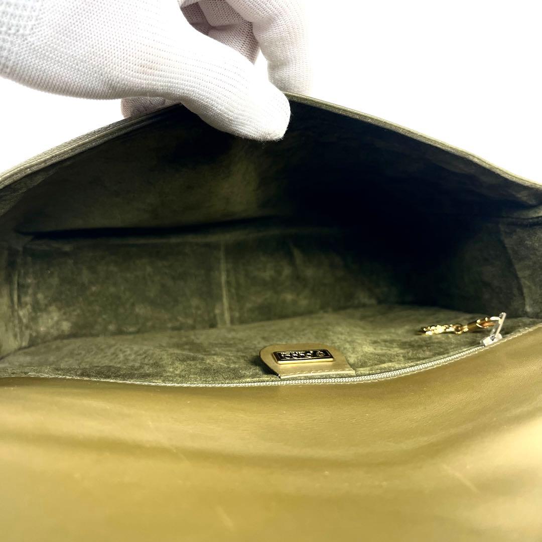 グッチ　ショルダーバッグ　ビンテージ　レザー　極美品　レディース　希少色