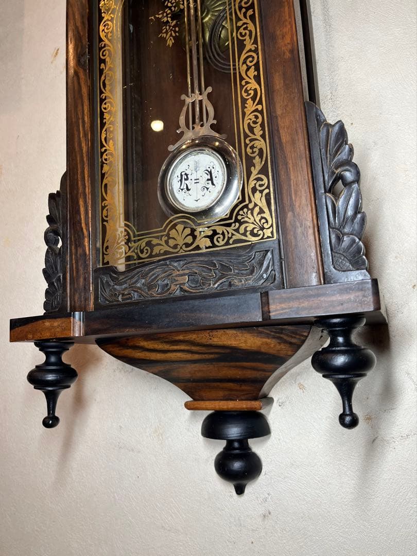 精工舎　黒柿　柱時計　古時計　振り子　レトロ　ゼンマイ　ユンハンス　ボンボン