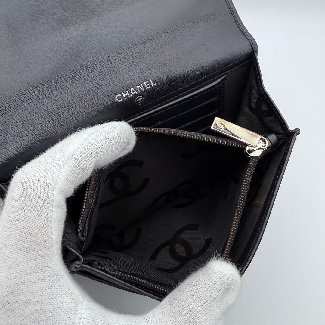 CHANEL シャネル 財布 カンボンライン 二つ折り 美品
