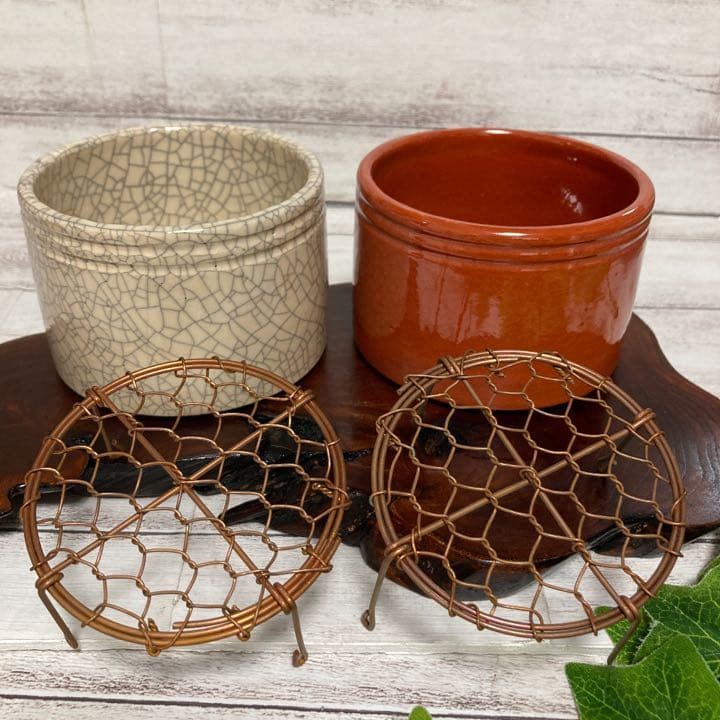 未使用 京焼 灰入れ 川崎和楽 作家物 楽焼 茶道具 香道具 聞香炉 手