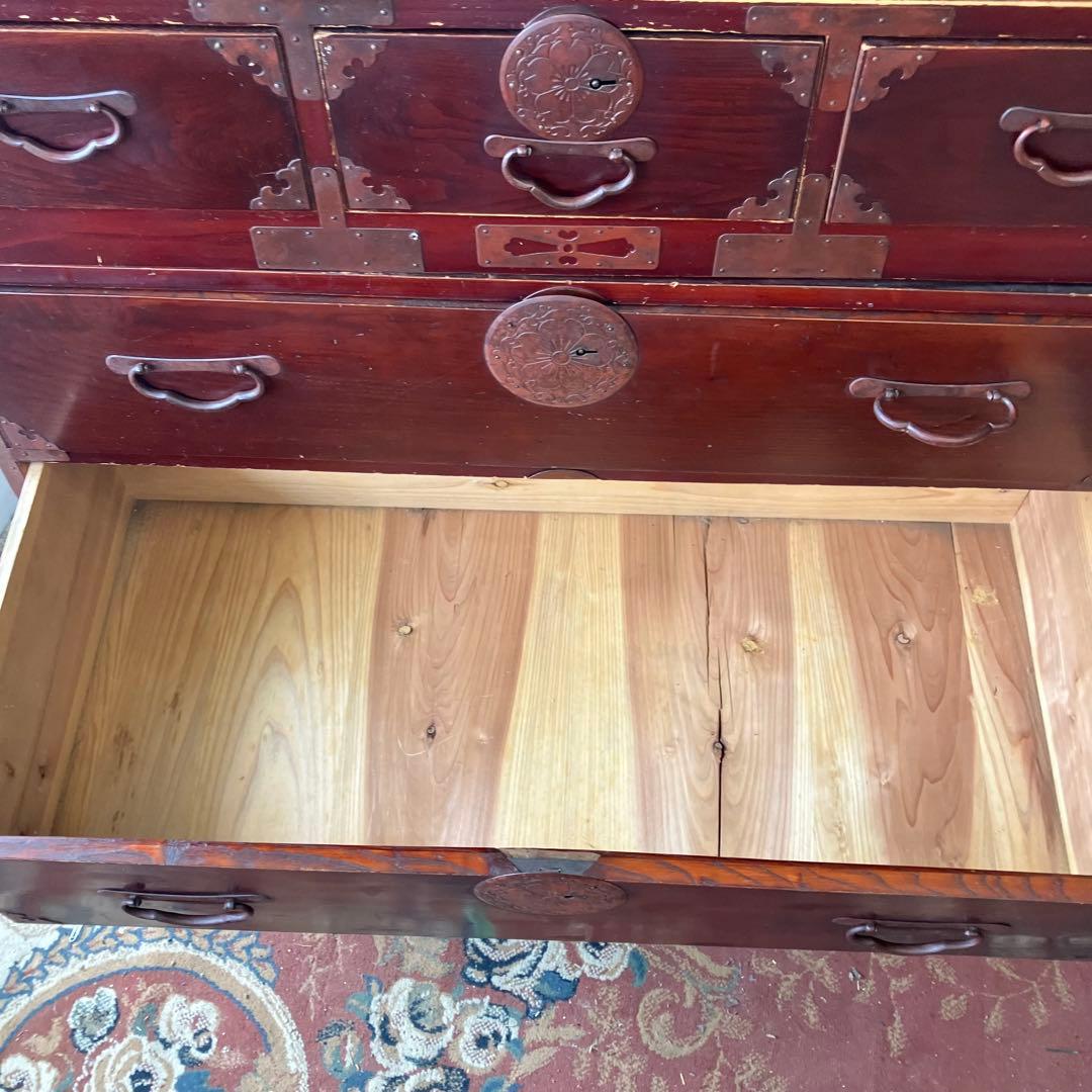 昭和レトロ 古家具 仙台箪笥 3分割 7段 引き出し箪笥 時代箪笥 古民家