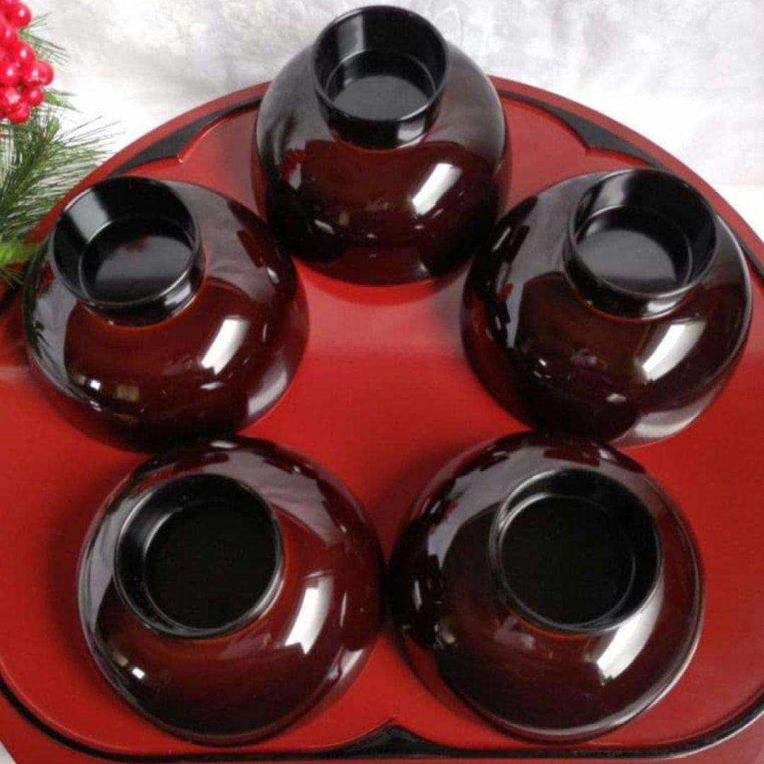 ayusan様リクエスト３点まとめ商品／越前塗蓋付汁椀漆塗　木製吹上膳　深山片口