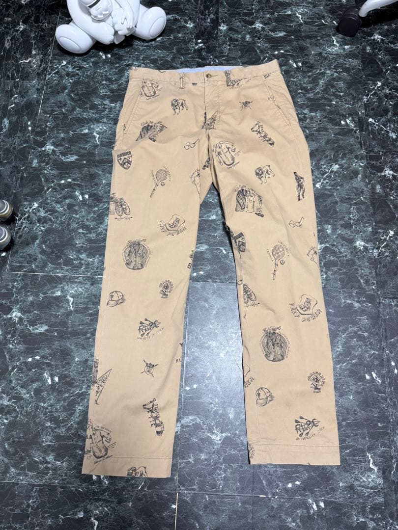 POLO RALPH LAUREN チノパンツ 総柄 手描き トラウザーズ 32 - メルカリ