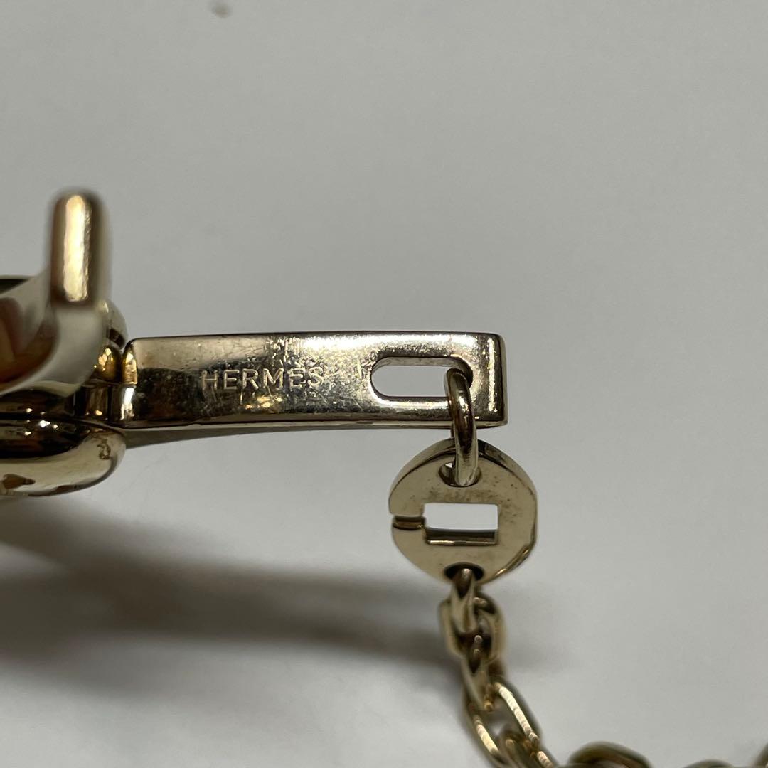 リ*ス様 Hermès グローブホルダー　ゴールド メタルリング チェーン付き