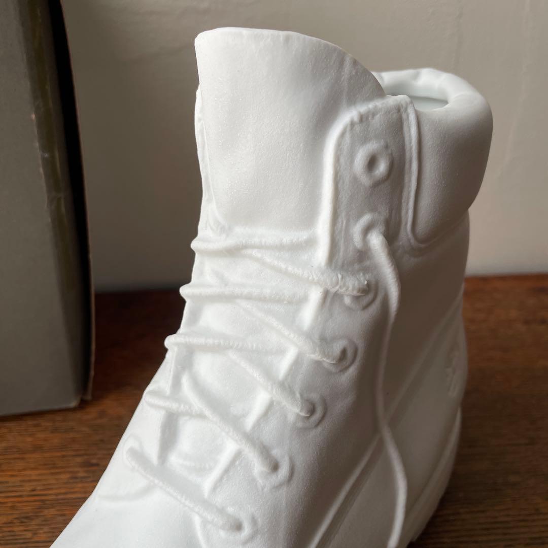 ティンバーランド オリジナル イエローブーツ オブジェ 花瓶 陶器 白