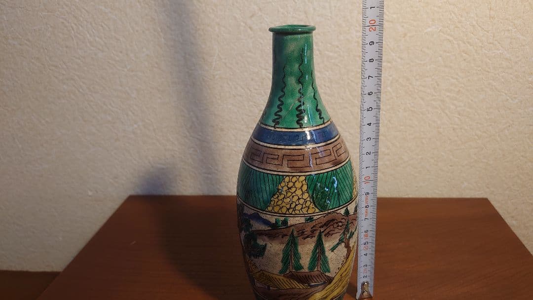 九谷焼青九谷青手吉田屋窯松山窯明治九谷蔵出し徳利大徳利1客