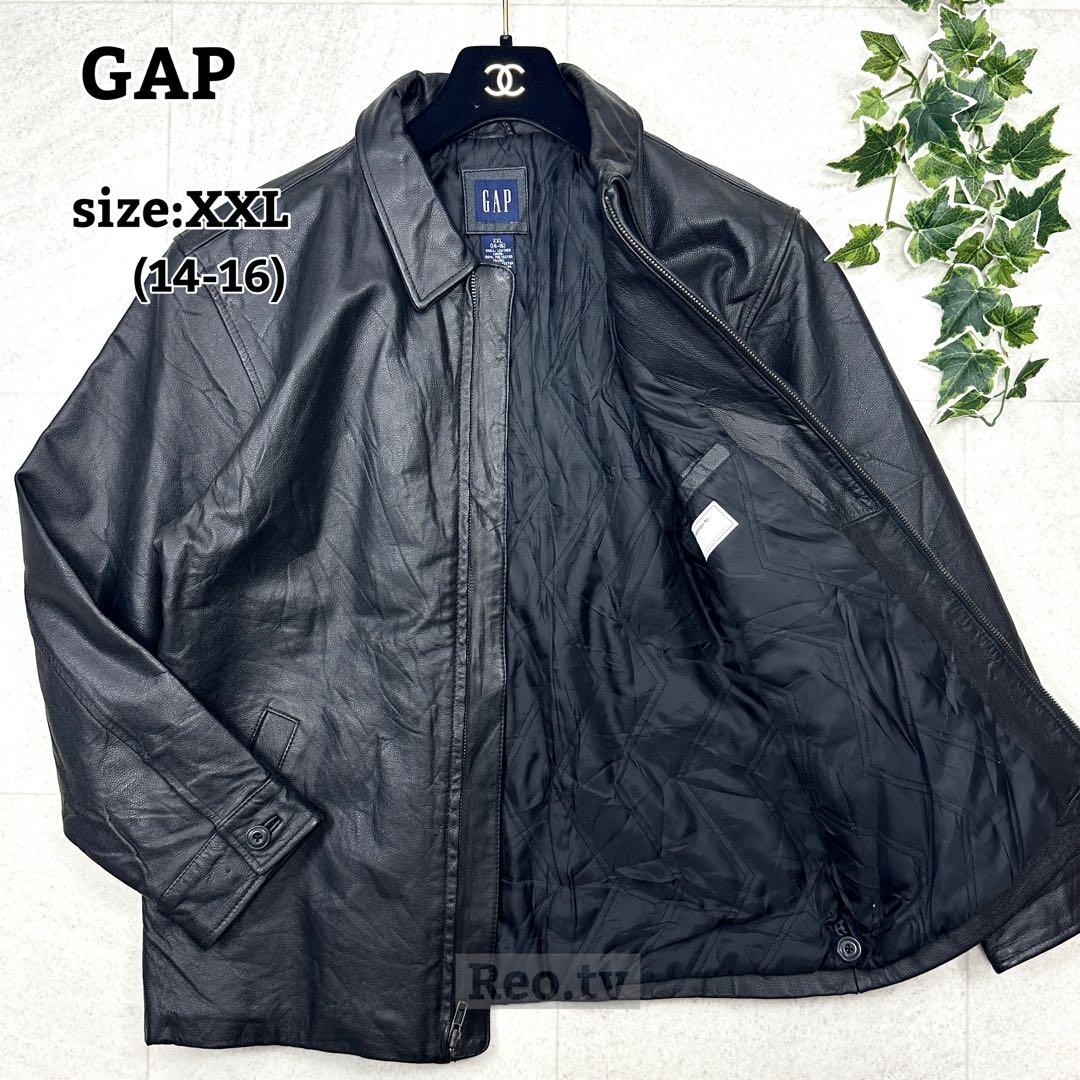GAP】OLD GAP 本革 レザージャケット ブルゾン 90s ブラック - メルカリ