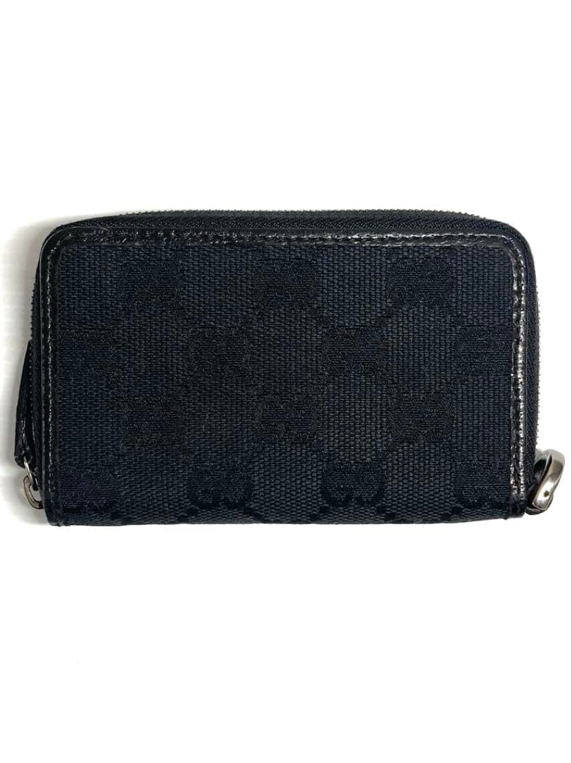 良品　GUCCI グッチ　GGキャンバス ケース　カードケース　ブラック