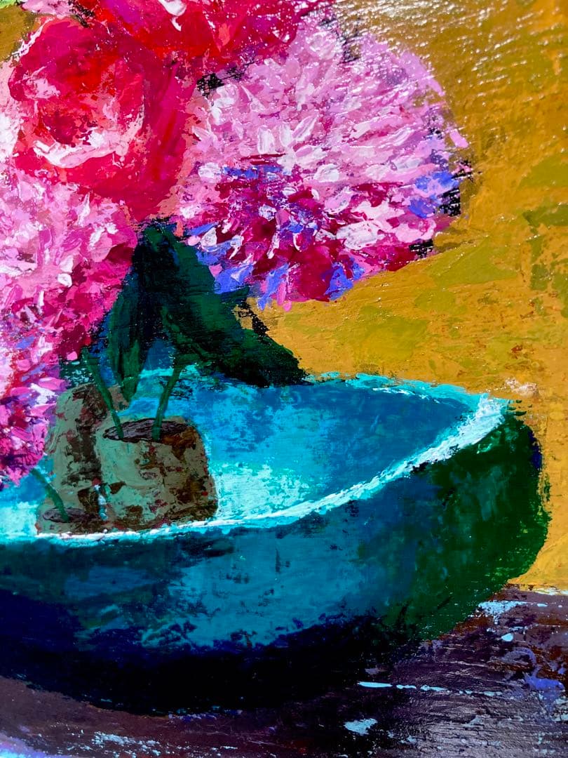 原画 花 額付き 花の絵 静物画 絵画 アクリル画 現代アート 手描き 一点