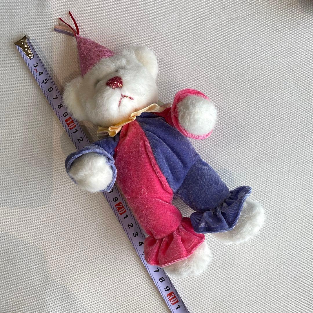 RUSS BERRIE ホワイトベア ピンクパープル ピエロ インポート未使用品