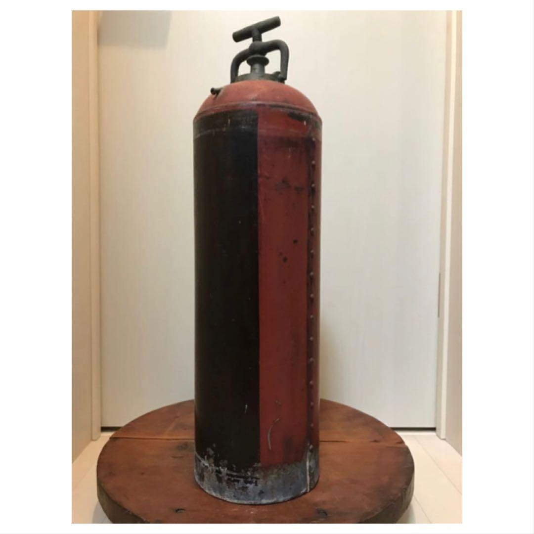 大正時代の古いツートンカラーの消火器◇アンティーク◇ビンテージ