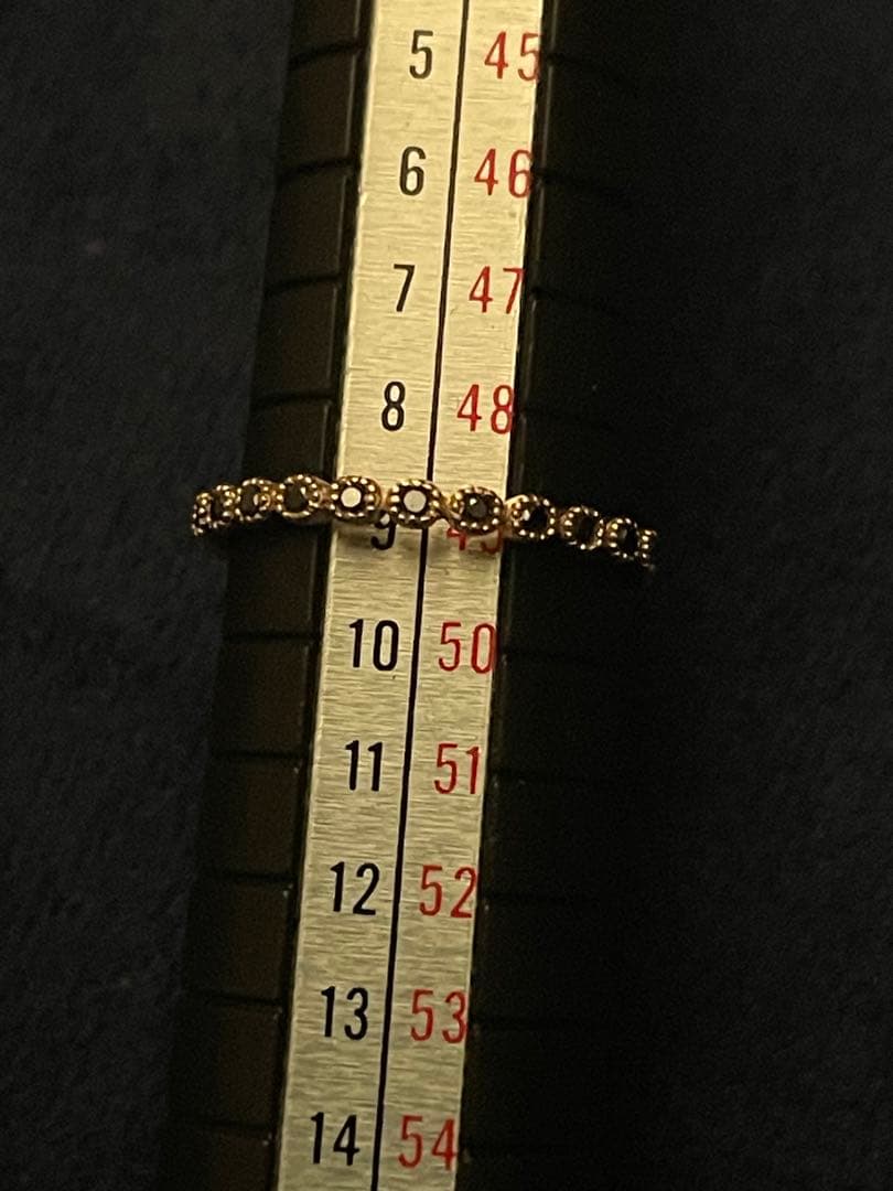 (希少品)agete K10 ブラックダイヤモンド リング 9号