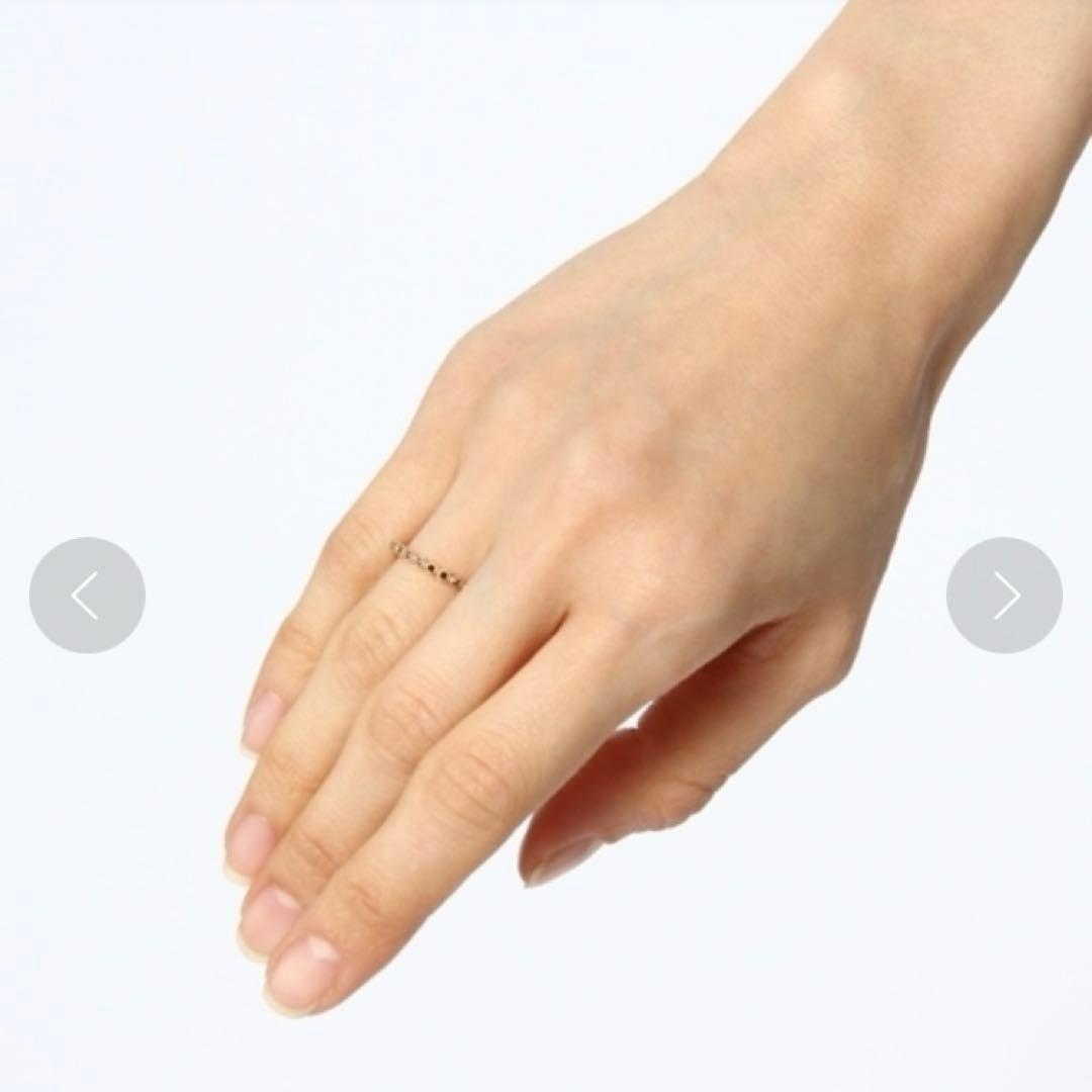 (希少品)agete K10 ブラックダイヤモンド リング 9号