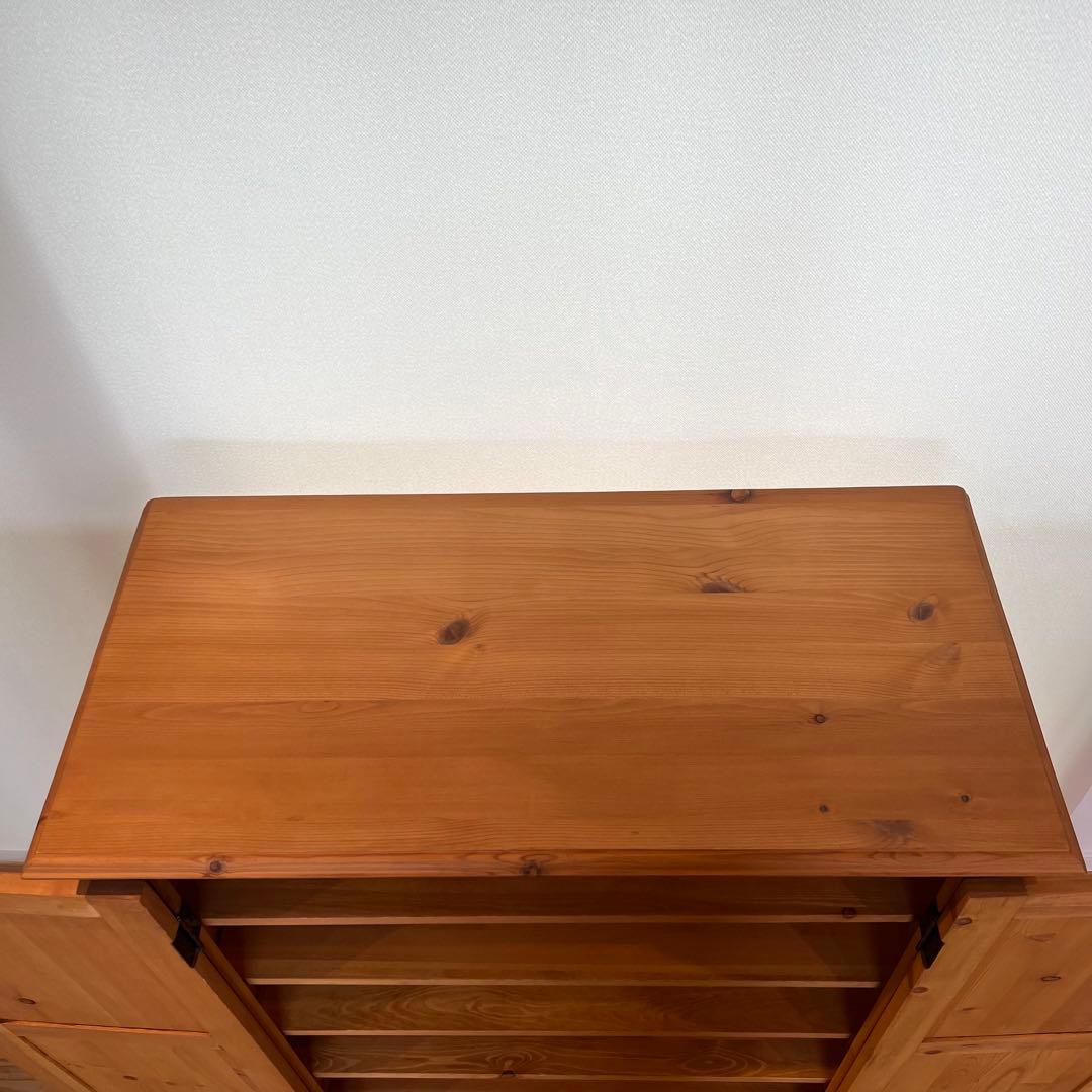 カントリー家具 キャビネット チェスト パイン材 パタパタ扉