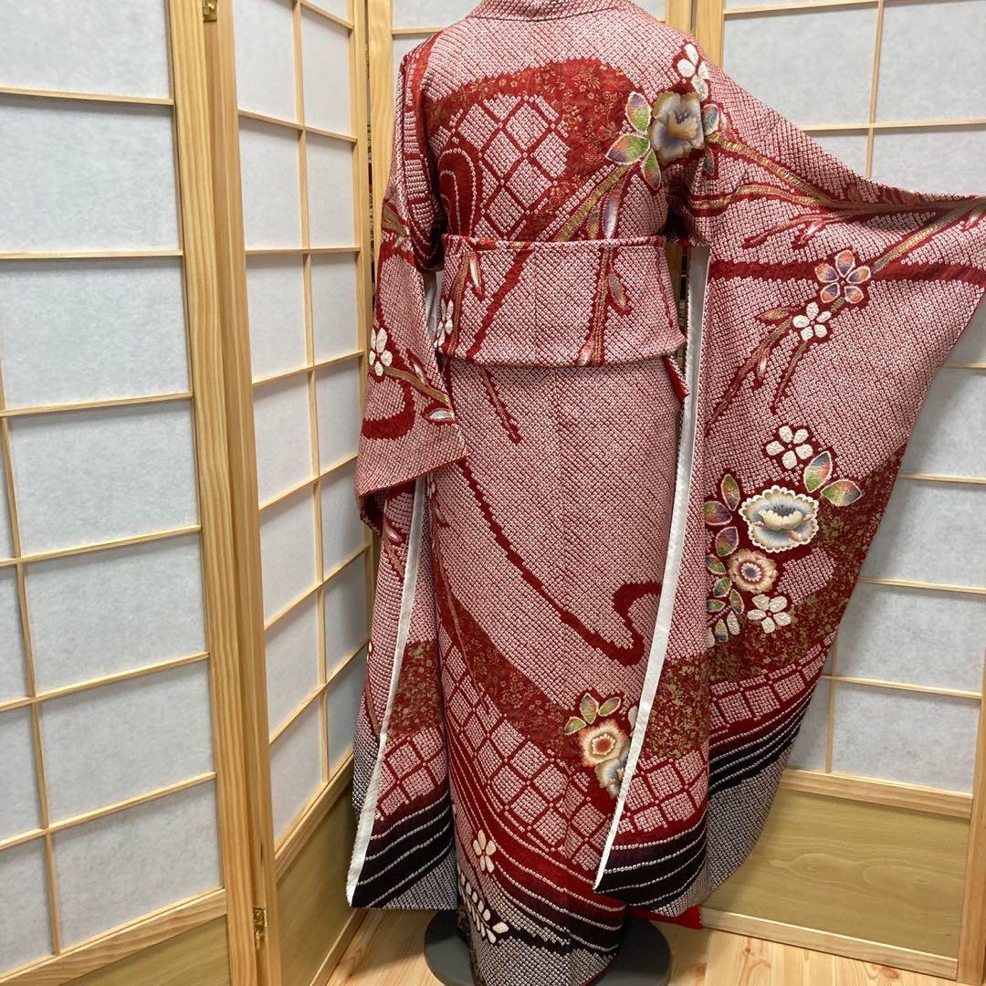 あきママ様［1205］振袖 絞り 金彩 成人式 卒業式 正絹 着物 袷 - メルカリ