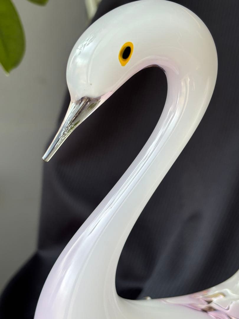 マルティガラス ガラス製 白鳥の置物 2点セット 大小 インテリア