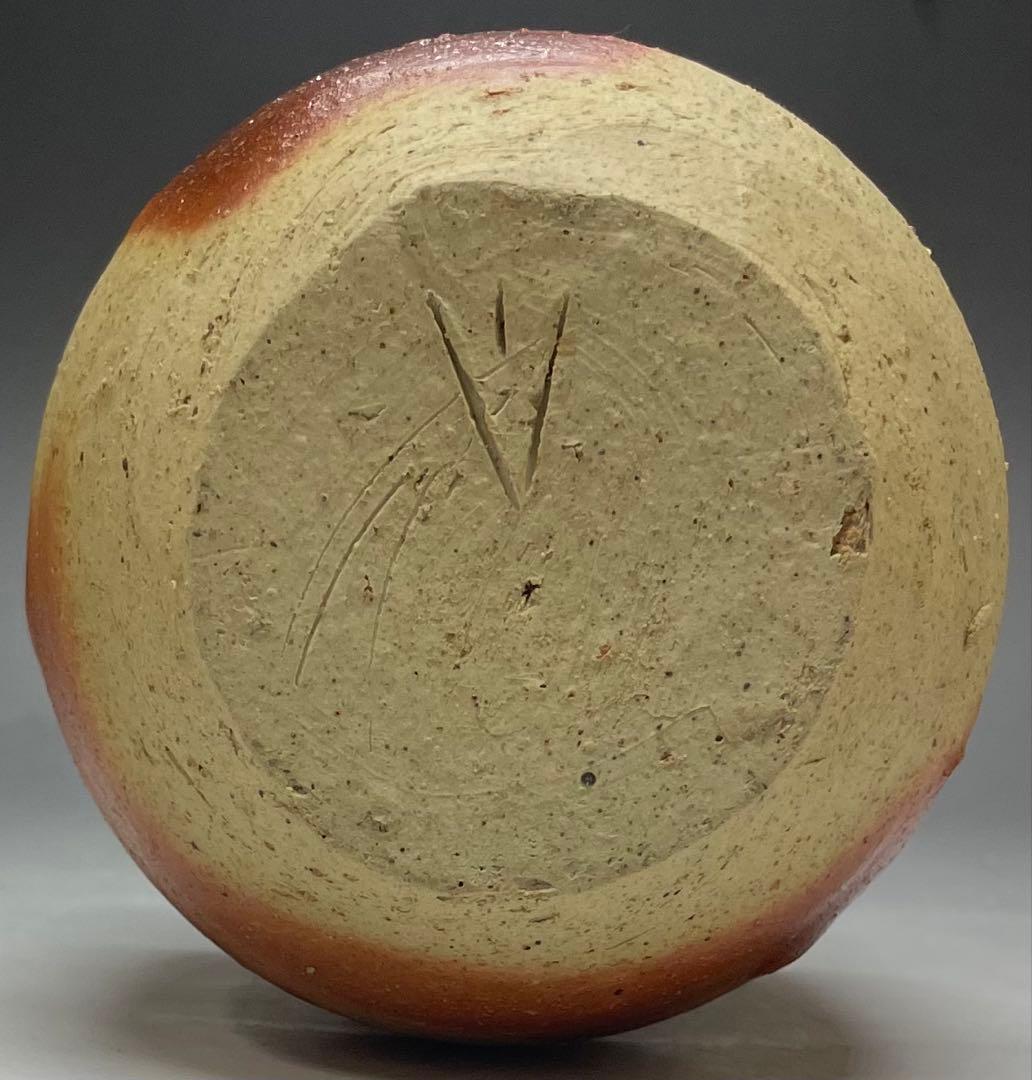 人間国宝 伊勢崎淳 備前緋襷徳利 備前焼 共箱(四方桟盛蓋) 栞 d1194