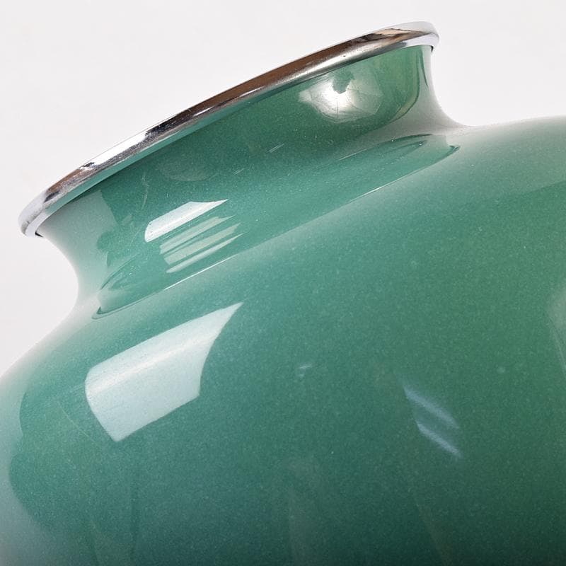 七宝焼 牡丹文 花瓶 唐木台・時代箱付 M R8760B