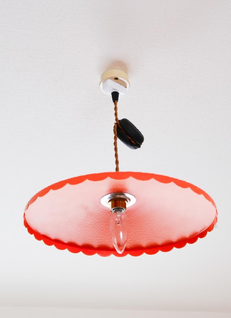 ヴィンテージ オレンジランプシェード【美品】　オランダ