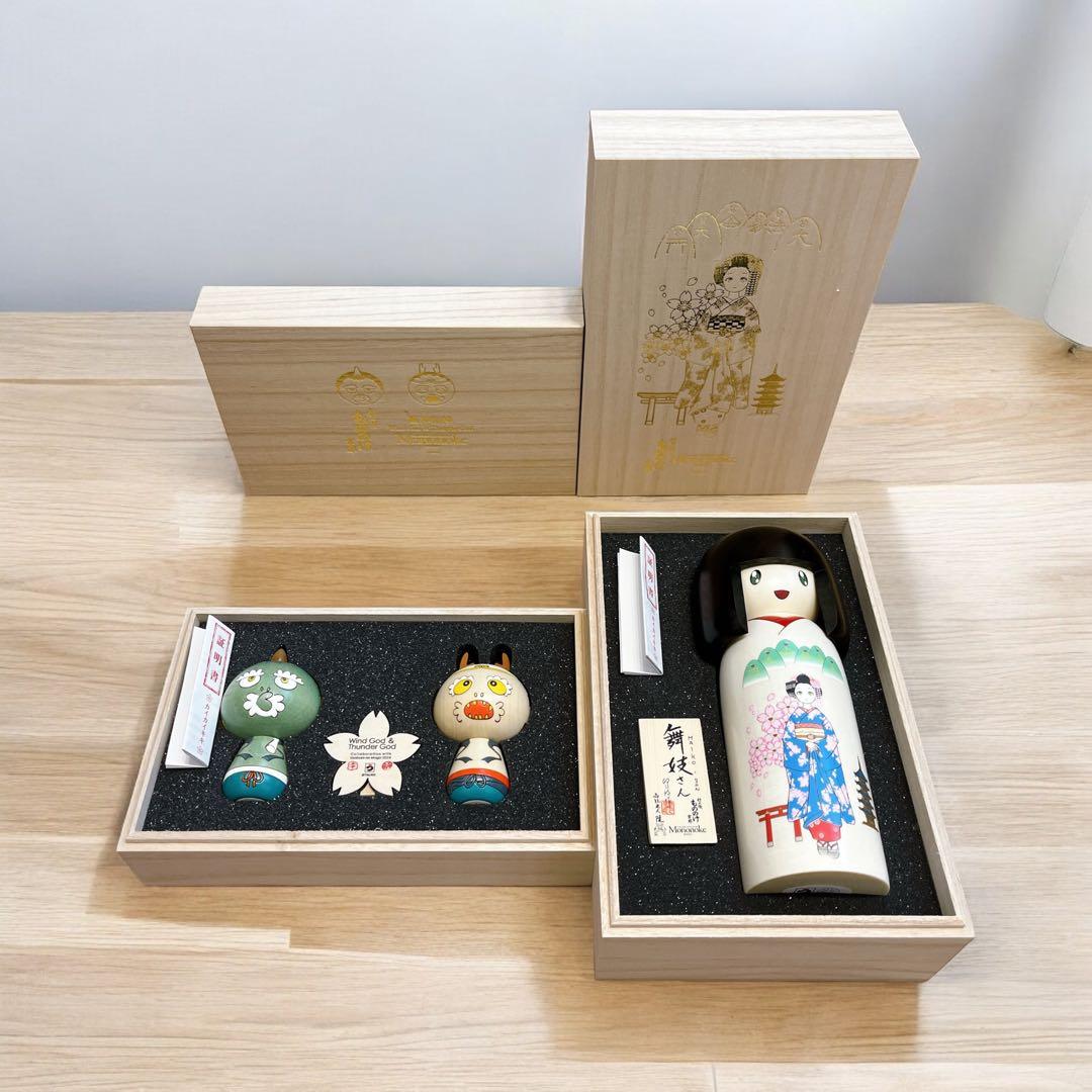 毛利専蔵 伝統こけし4本セット 1980年代前半 津軽系 温湯 昭和レトロ