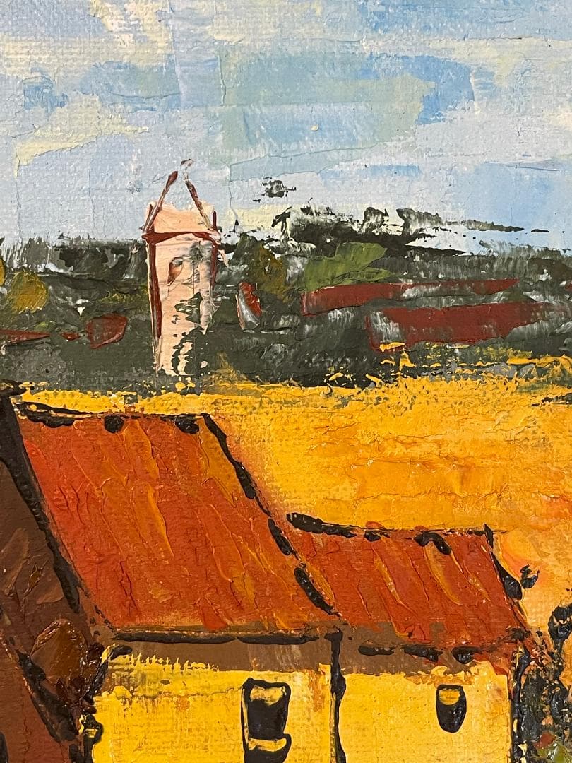 「真作」KARPATY PETERS　風景画　油彩画　額装　サイン有り　F4号