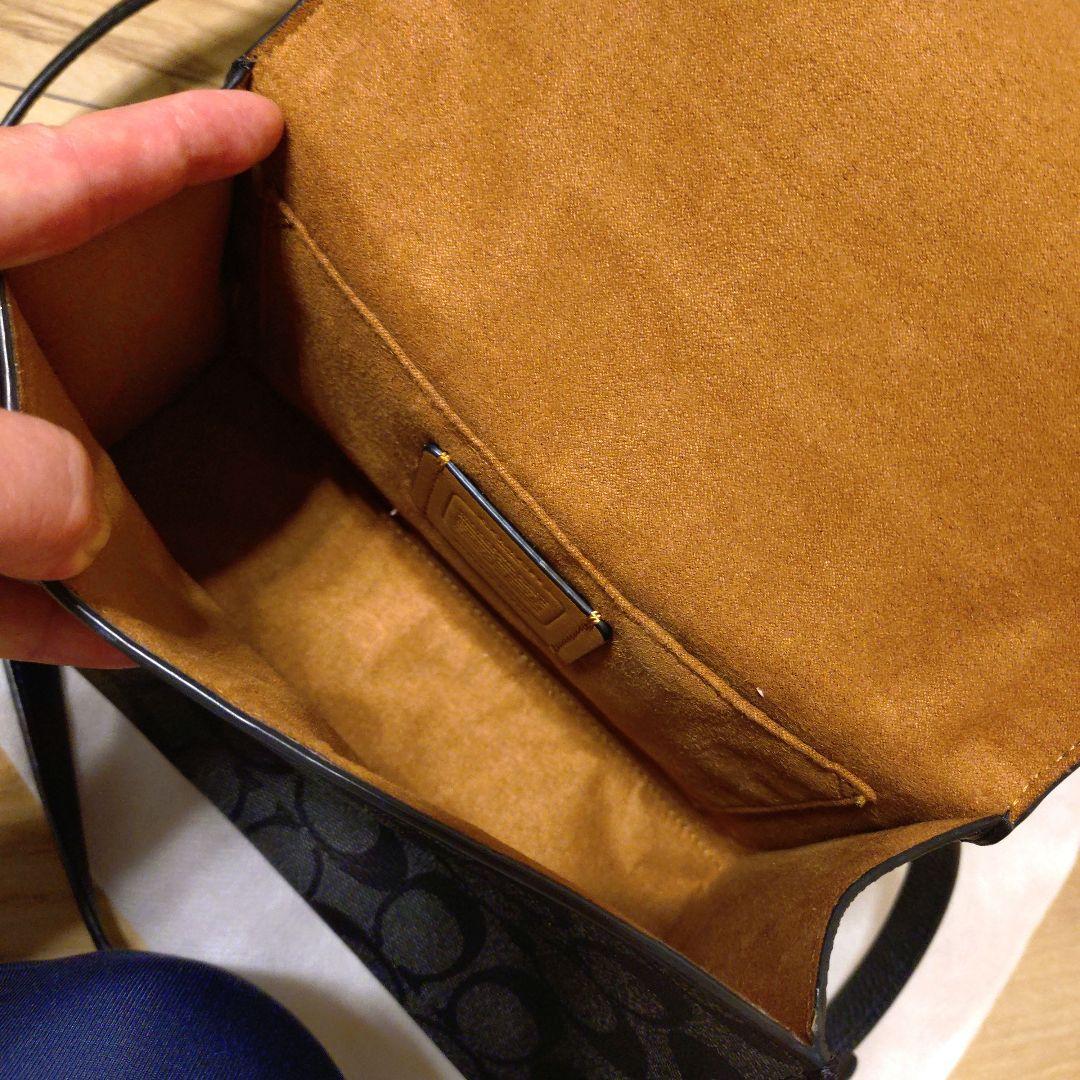 極美品　COACH ブラックレザーハンドバッグ 保存袋付　ショルダー付き2way
