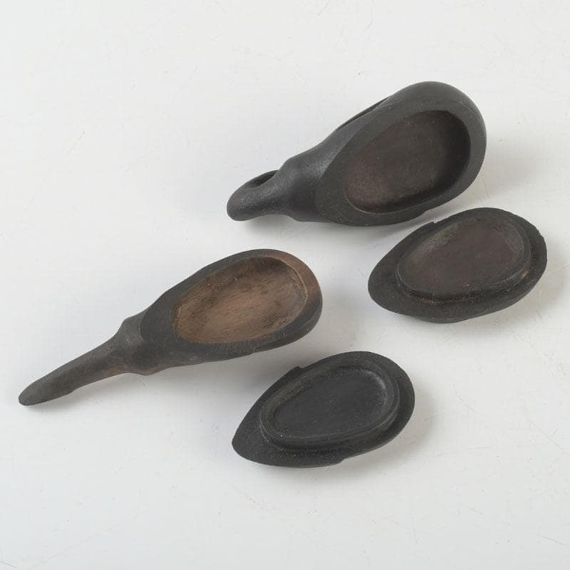 茶道具　瓢介作　黒柿　茄子香合　2点　共箱　V　9543