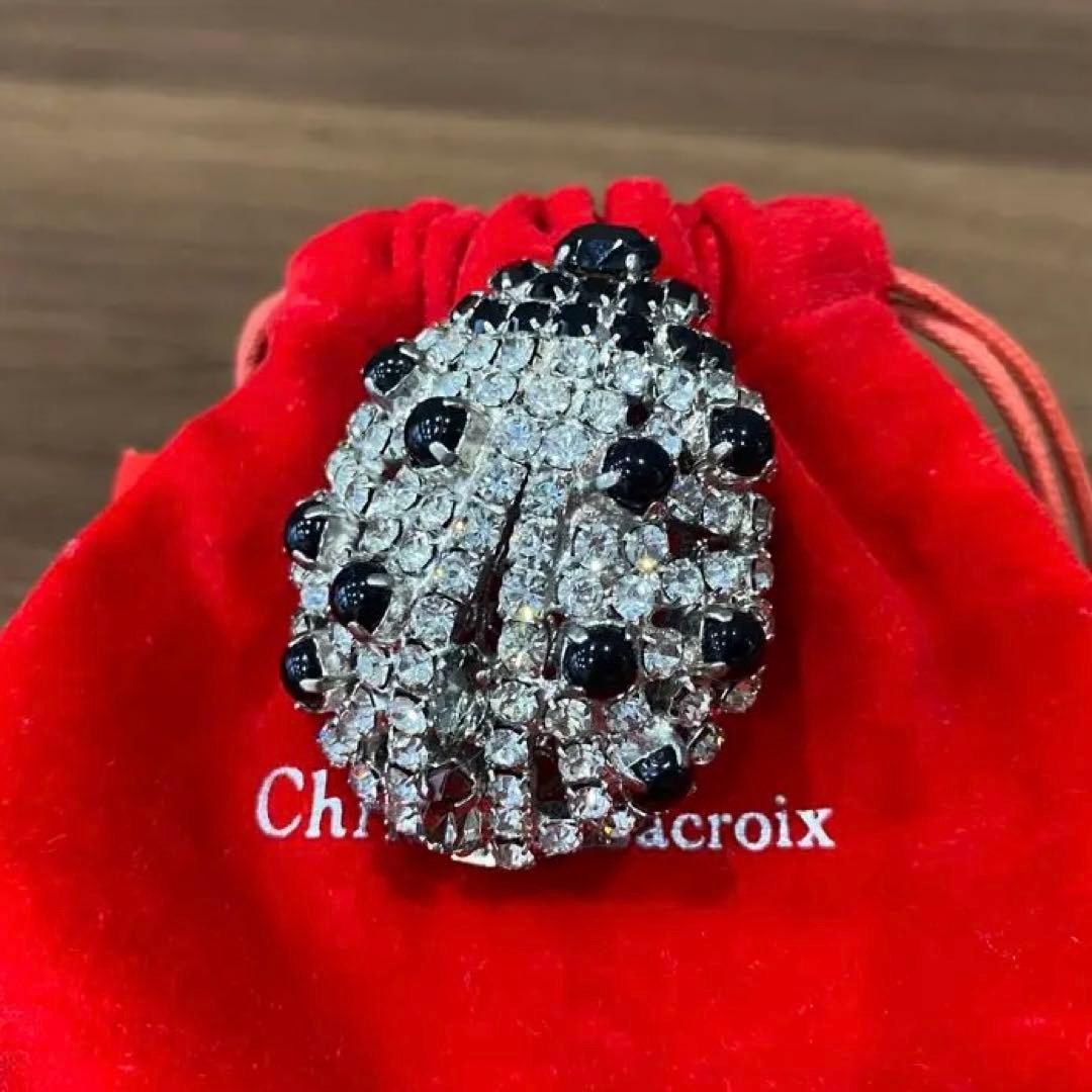 美品】Christian Lacroix ラクロワ てんとう虫 ブローチ