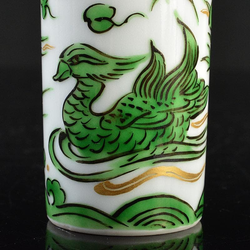 茶道具 三浦篤造 色絵緑彩 鴛鴦文 茶巾筒 共布共箱 V R5562 - メルカリ