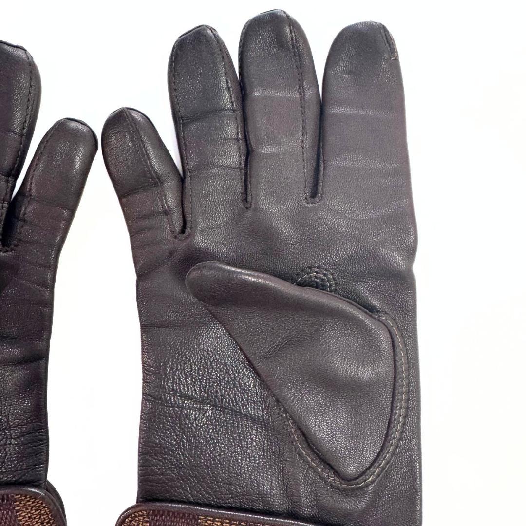 ルイヴィトン レザーグローブ ＃7.5 ラムスキン ダミエ 手袋