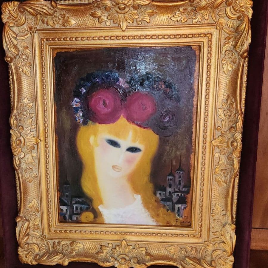 シカの親子 絵画 アートインテリア元大道芸のフランス人より