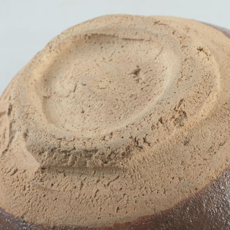 茶道具 虎山窯 鈴木青々作 鉄釉 茶碗 共箱 C 9483