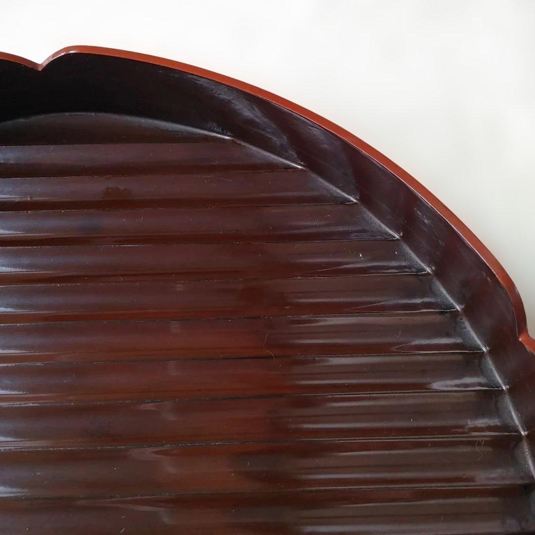 花形盆 真塗 木製 茶道具 約29cm