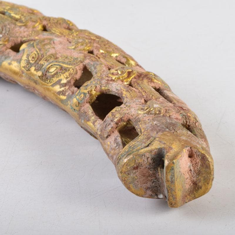 アンティーク 古銅鍍金 アラビアジャンビーヤ 模造刀 C 8749A