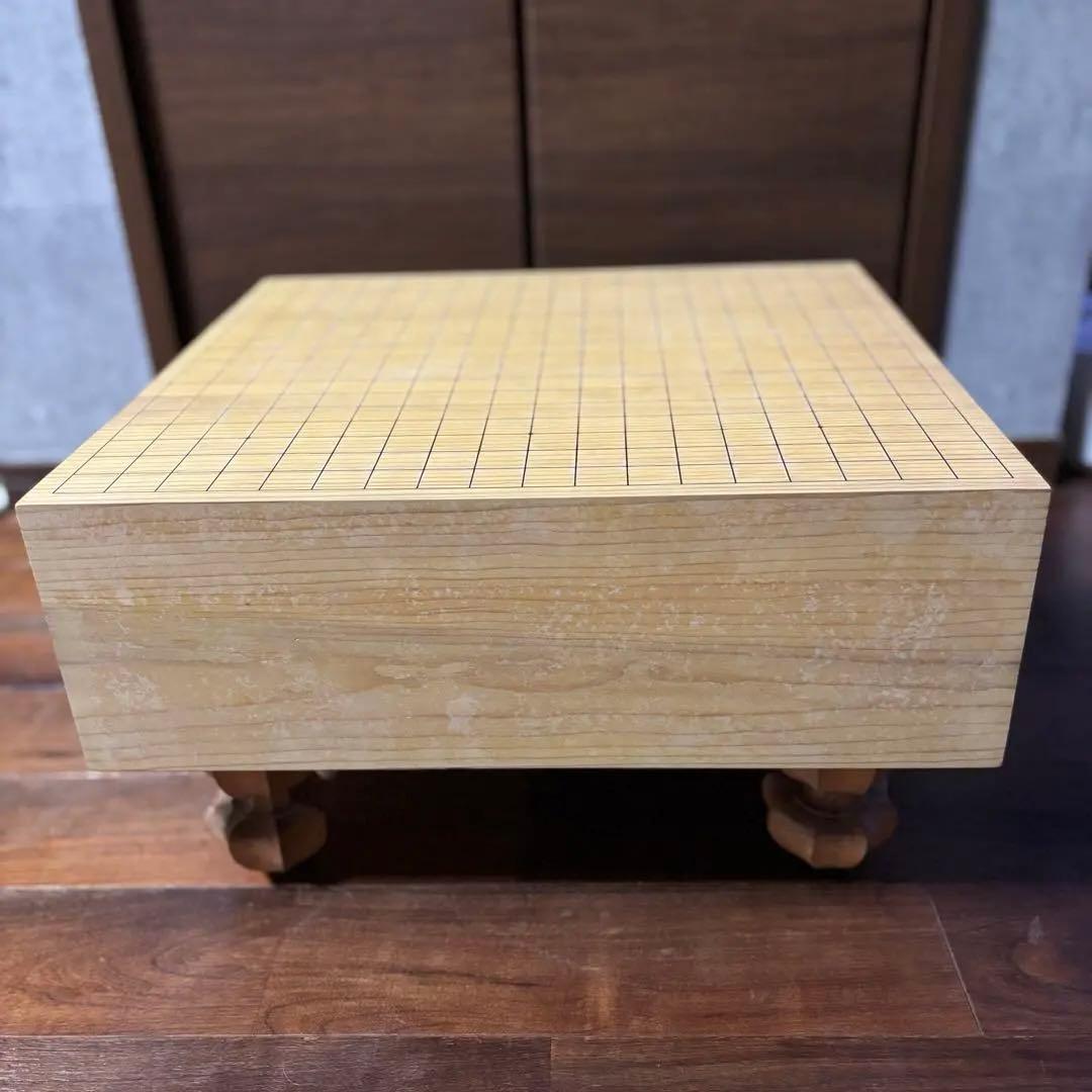 【美品】丸正謹製 5寸 足付碁盤 緑箱・黄色布カバー付き