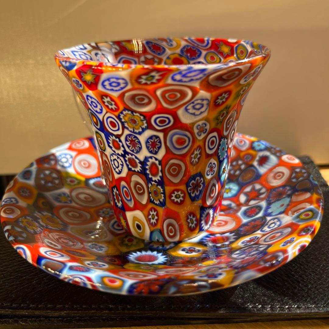 ベネチアンガラス ヴェネチアンガラス ムラーノ ミルフィオリ カップ