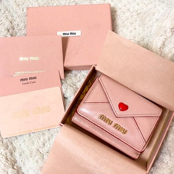 MIUMIU / ミュウミュウ マドラスラブ ラブレター 三つ折り財布 正規品