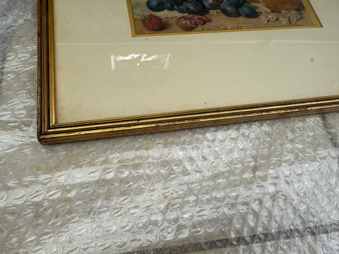 Sidney T. Whiteford 1880年 水彩画 果物の静物 額装