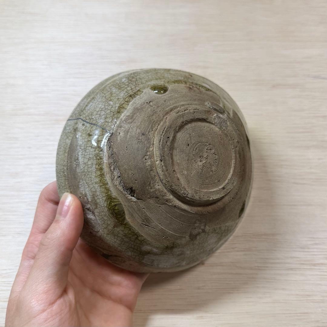 古瀬戸 灰釉 平茶碗 室町時代 茶碗 山茶碗 古美術 骨董 古美濃