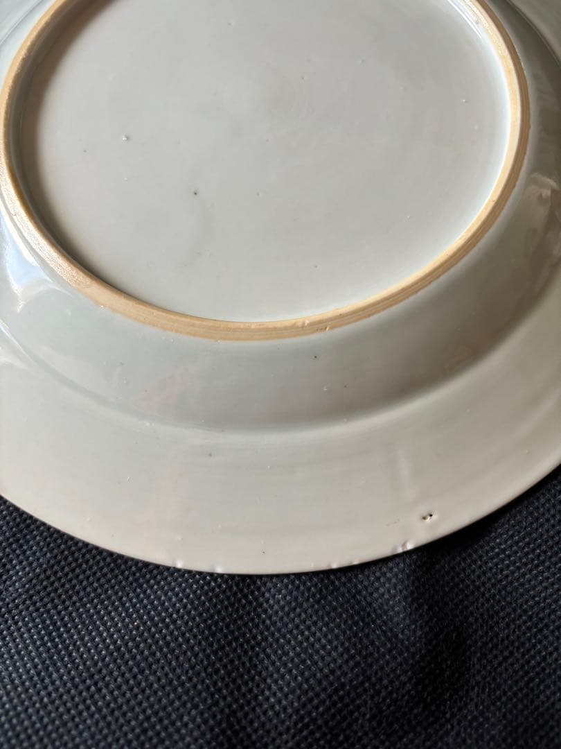 中国古美術 清の乾隆時代 青花　松竹 大皿23cm　染付