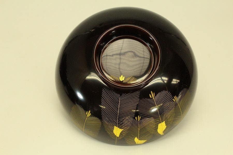 漆器の井助 沈金 若松 煮物椀 六客 美品 ZE586 民芸品・工芸品