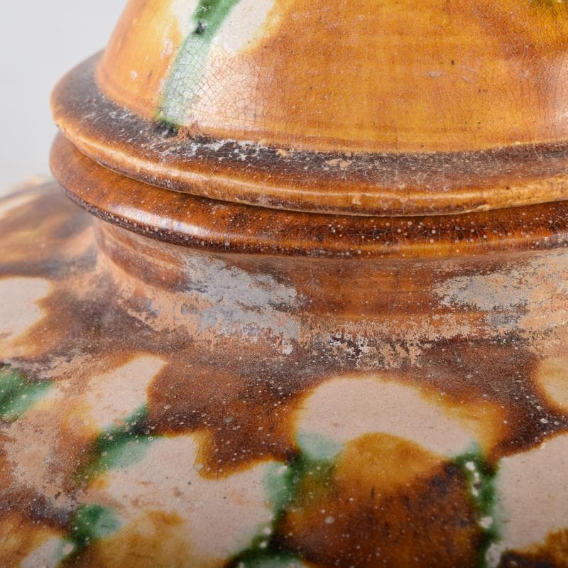 中国 唐三彩 獅子摘 双耳壷 C R8549B - メルカリ