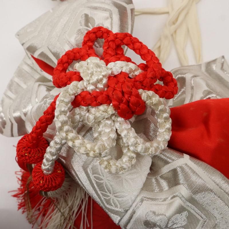 七五三着物11点セット7歳 女の子　束ね熨斗に鞠　子供着物　赤 化繊 11RR2