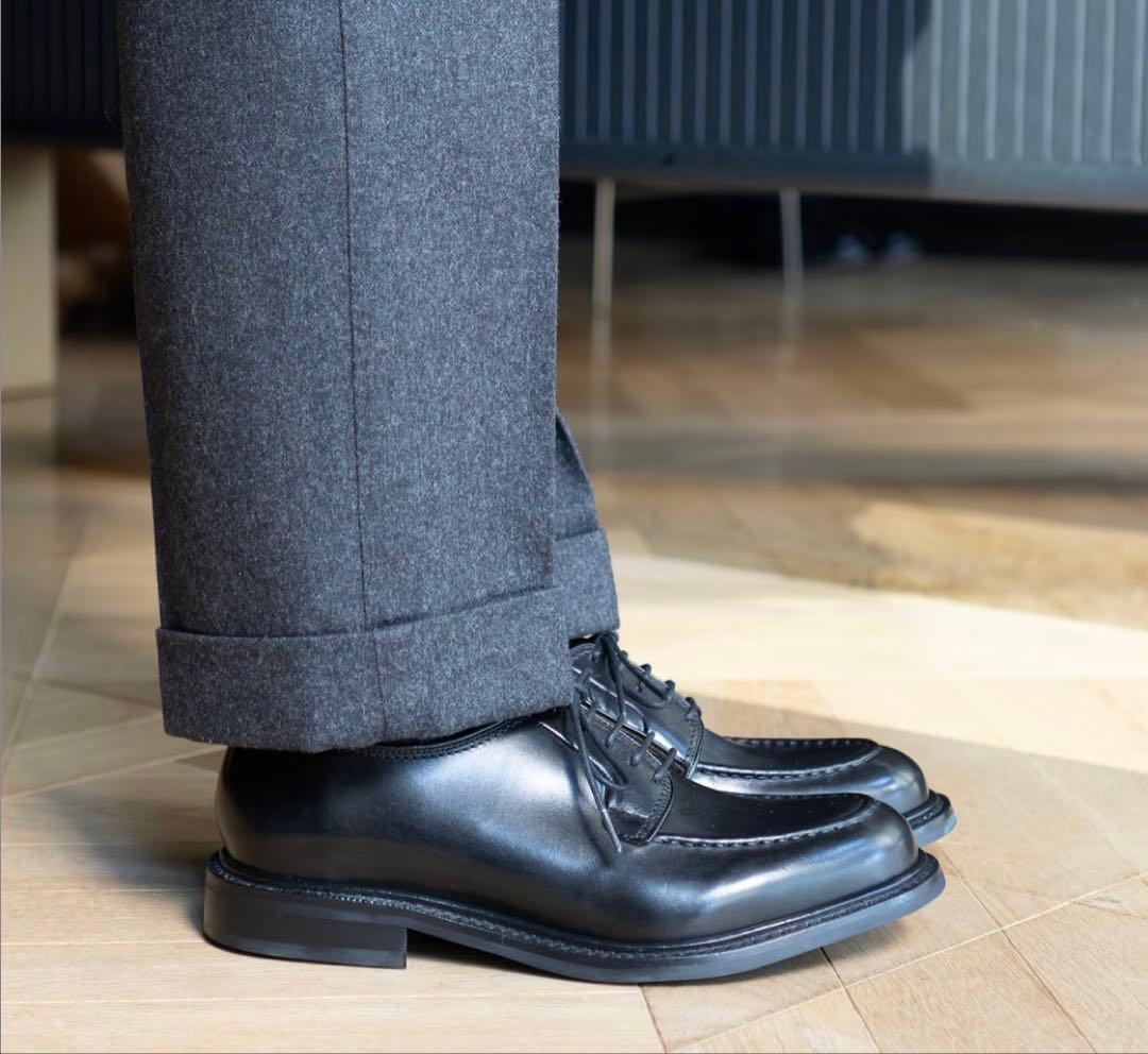 Trading post/Uチップレザーシューズ/size7/黒/2102