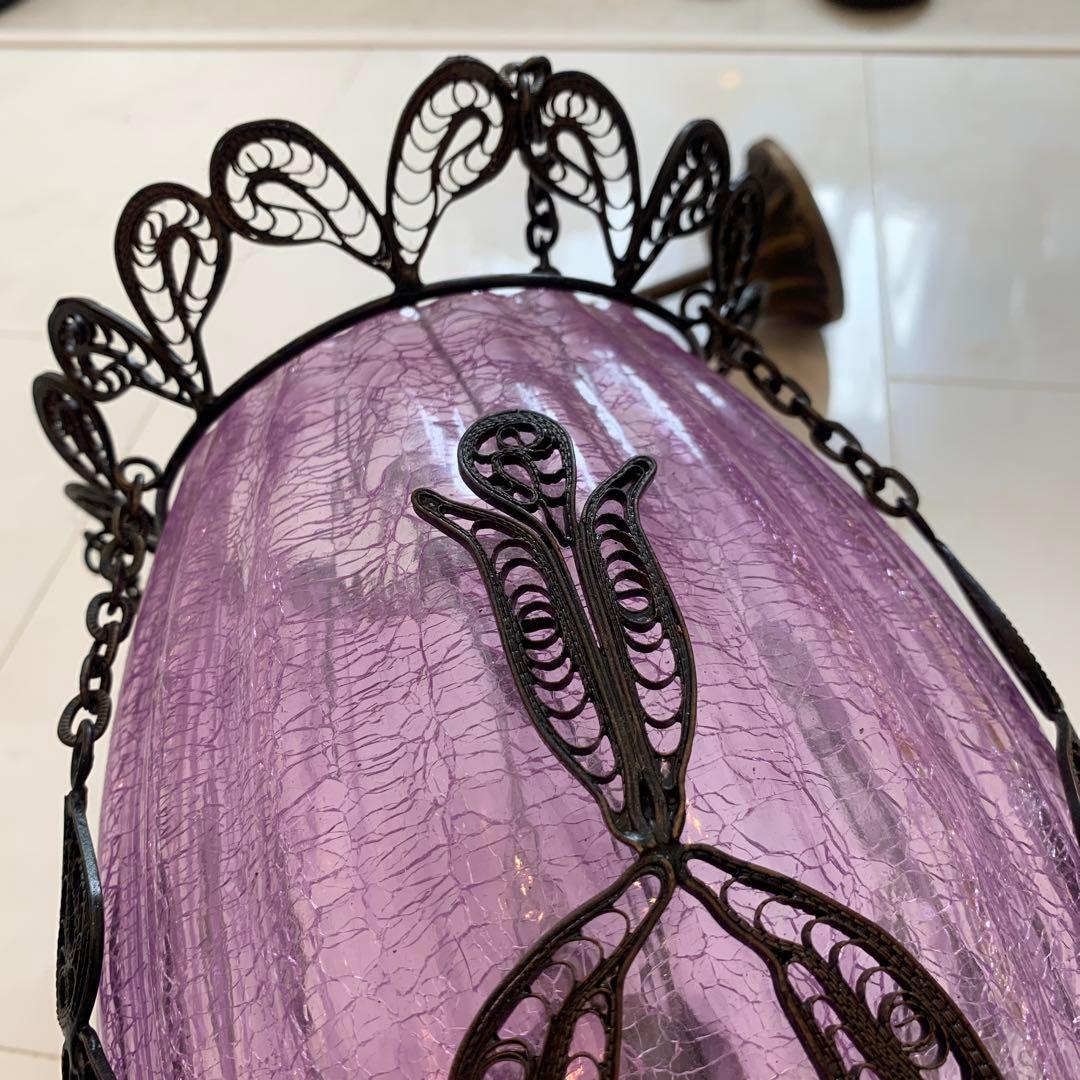 トルコランプ クラックガラス 吊り下げ シーリング