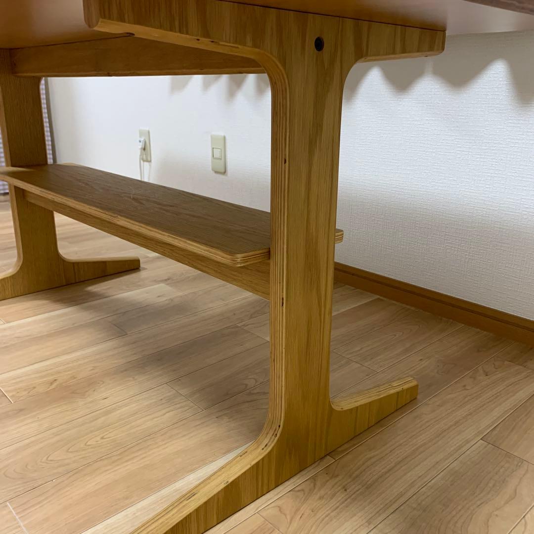 無印良品 リビングでもダイニングでもつかえるテーブル・２・オーク材 マット付き