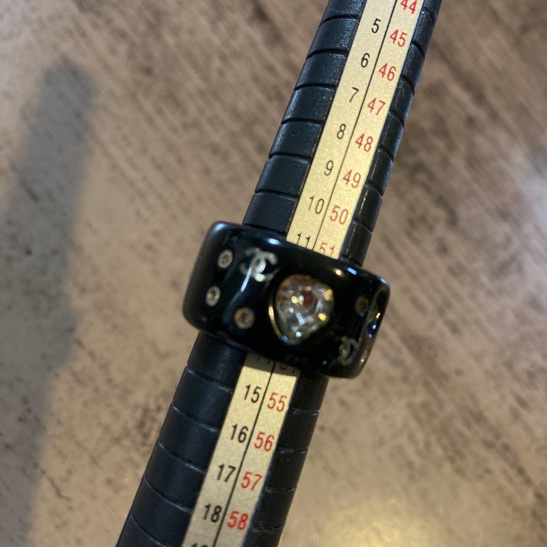 CHANELリング.ヴィンテージ★ココマーク.ハートモチーフラインストーン